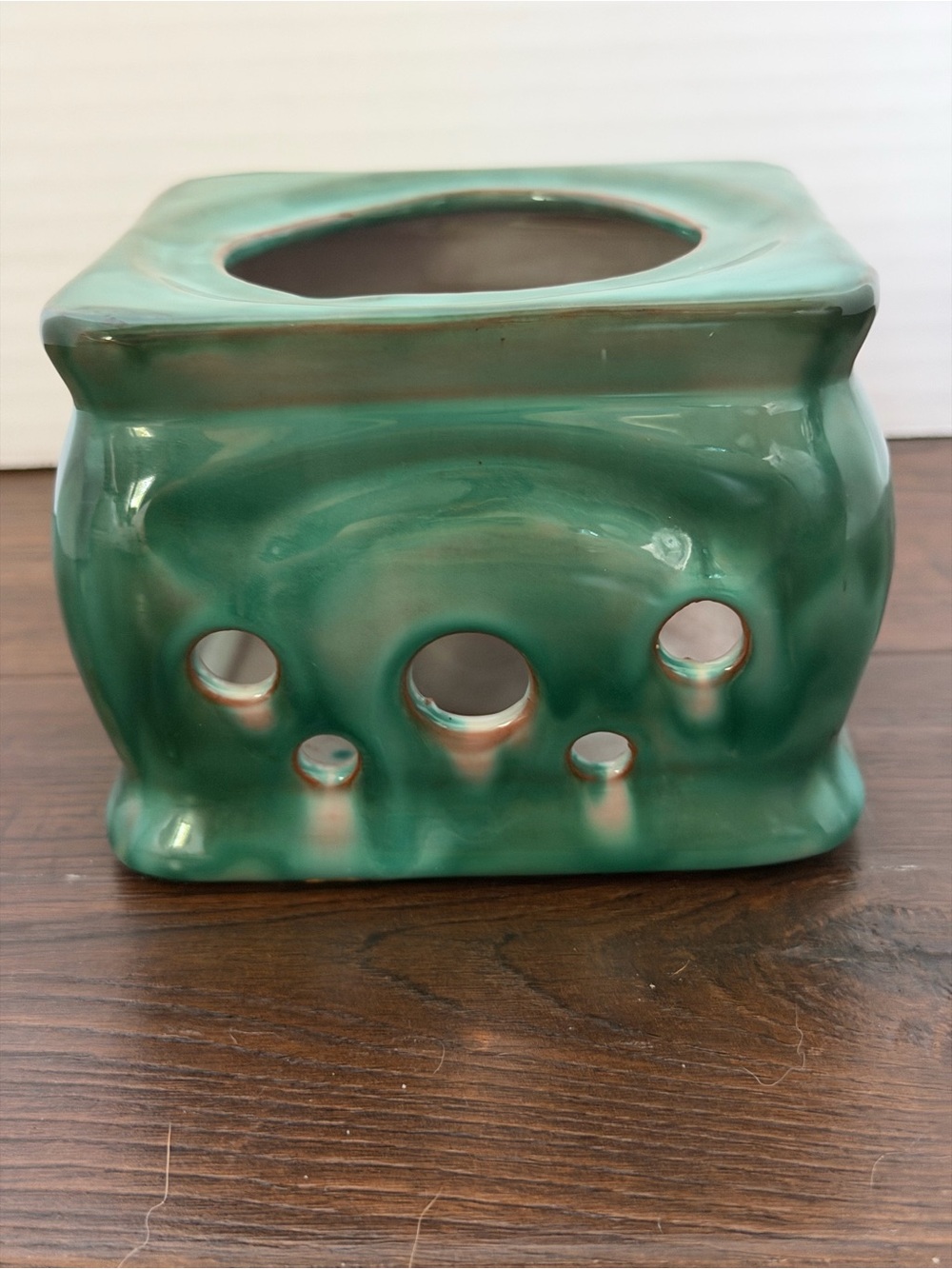 Stangl Pottery green tea light candle holder or warmer